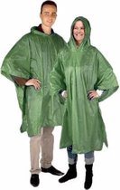 Groene herbruikbare regenponcho voor volwassenen