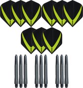 3 sets (9 stuks) Super Sterke – Groen - Vista-X – darts flights – inclusief 3 sets (9 stuks) - medium - darts shafts
