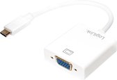 LogiLink UA0237A video kabel adapter 0,14 m USB C VGA (D-Sub) Wit
