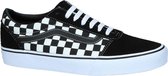 Vans Ward Checkered Heren Sneakers - Black/True White - Maat 47