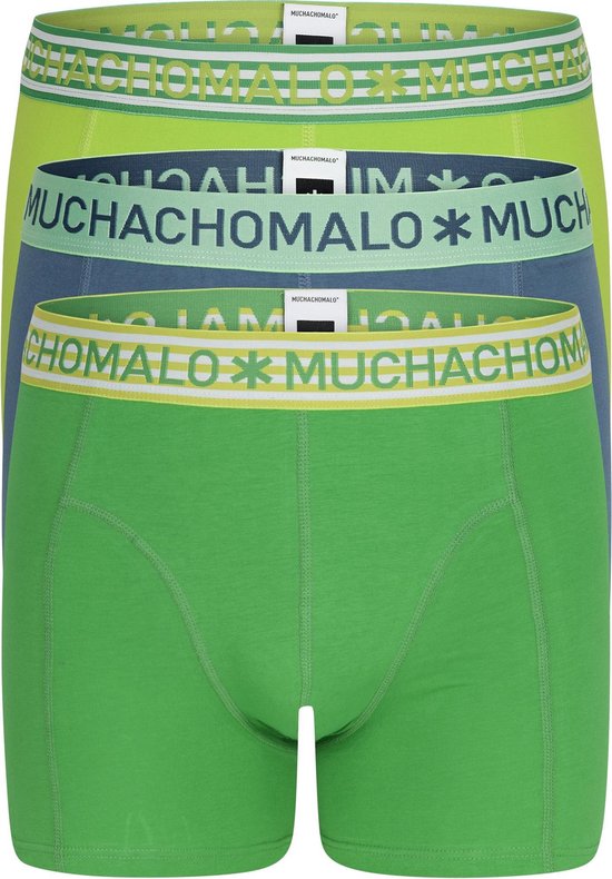 Muchachomalo boxershorts 3-pack - grijs / groen / lichtgroen