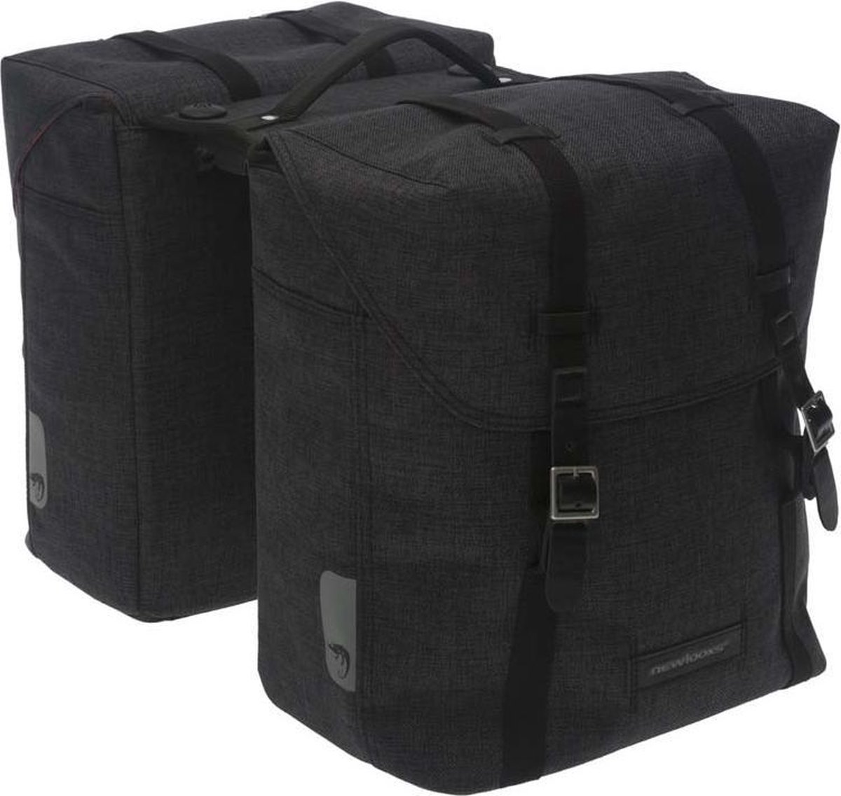 New Looxs Mondi Double Cotton II Racktime Lot De 2 Sacoches 25 L Noir