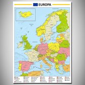 Poster kaart Europa Nederlandstalig XL - 100x140cm