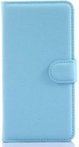 MW Wallet Book Case Lychee Licht Blauw voor Samsung Galaxy Grand Prime