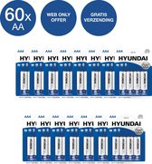 Hyundai - Piles AA - Alcalines - 60 pièces
