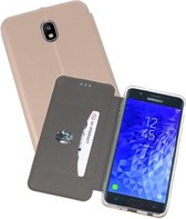 Slim Folio Case - Book Case Telefoonhoesje - Folio Flip Hoesje - Geschikt voor Samsung Galaxy J7 2018 - Goud