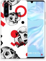 Huawei P30 Pro TPU Hoesje Design Skull Red