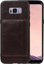 Staand Back Cover 1 Pasjes voor Galaxy S8 Plus Mocca