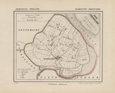 Historische kaart, plattegrond van gemeente Dreischor in Zeeland uit 1867 door Kuyper van Kaartcadeau.com