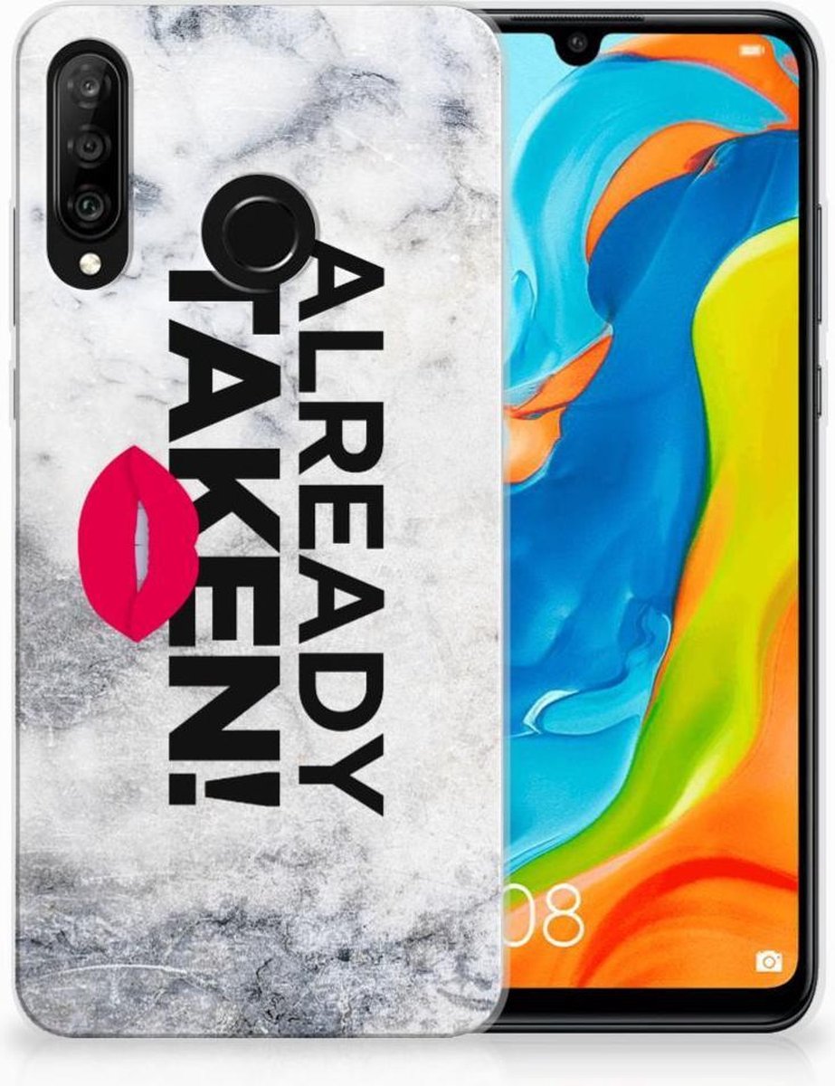 Huawei P30 Lite Siliconen hoesje met naam Already Taken White