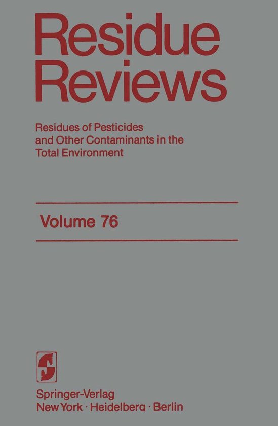 Earth and Environmental Science (R0) - Residue Reviews - cover