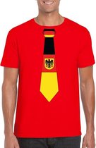 Rood t-shirt met Duitsland vlag stropdas heren S