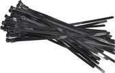 50x kabelbinders tie-wraps loskoppelbaar zwart - 7.6 x 300 mm - herbruikbare tie-ribs
