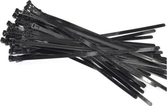 50x colliers de serrage attaches détachables noir - 7,6 x 300 mm - nervures  de... | bol.com