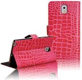 Roze Krokodil wallet hoesje agenda samsung Note 3 N9000