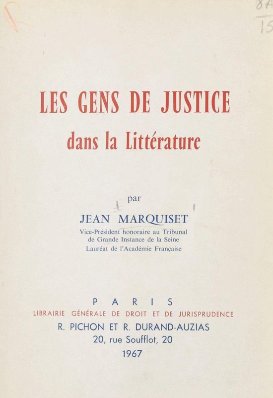 Les gens de justice dans la littérature - cover