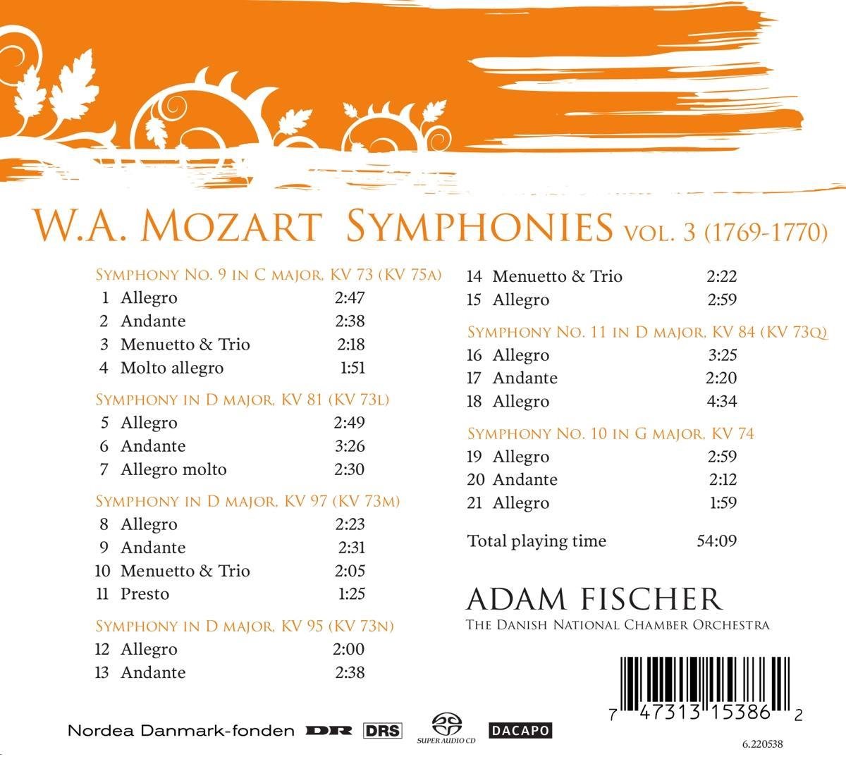 Danish National Chamber Orchestra, Adam Fischer Mozart Symphonies