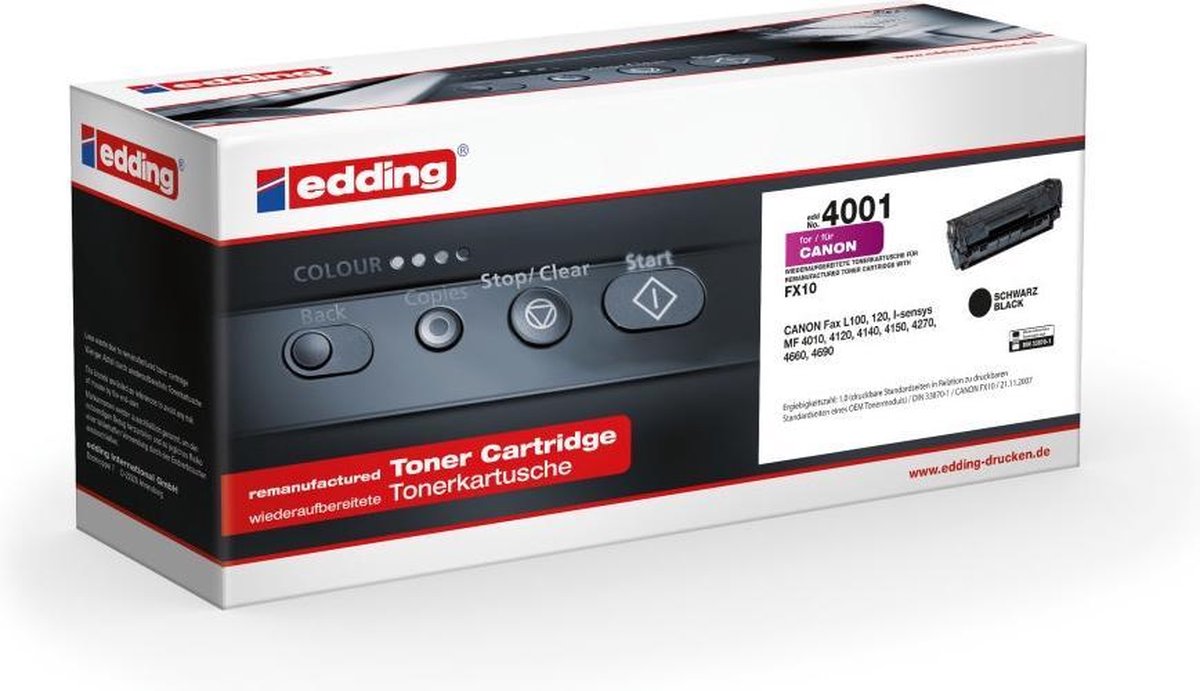 Edding Toner Compatibel Zwart 2000 bladzijden EDD-4001 Canon FX10 18-4001