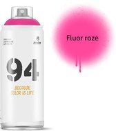 MTN94 Fluoriserend Roze spuitverf - 400ml lage druk en matte afwerking