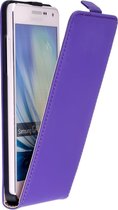 Lederen Samsung Galaxy A5 Flip Case Cover Hoesje Paars