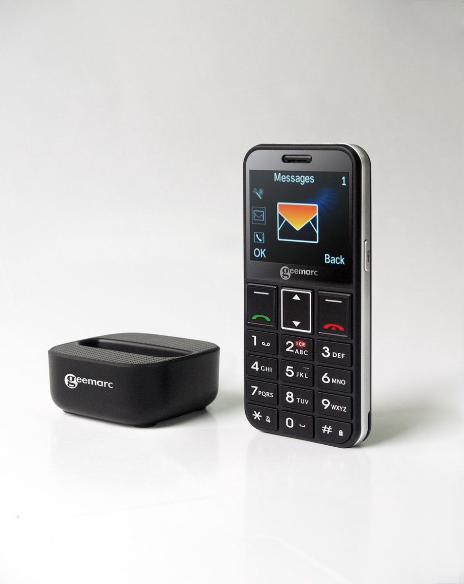 Geemarc SBT600 - Wecker für Hörgeschädigte, Taube und Langschläfer mit superlauter Alarmfunktion, Vibrationskissen und Schlummerfunktion - USB-Ladeanschluss - Version DE
