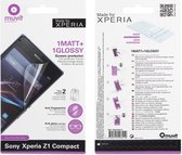 muvit Sony MFX Xperia Z1 Compact Screenprotector 1x Glossy +1x Matt (2pcs)