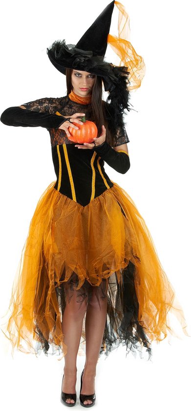 "Oranje heksen outfit voor dames Halloween  - Verkleedkleding - Medium"