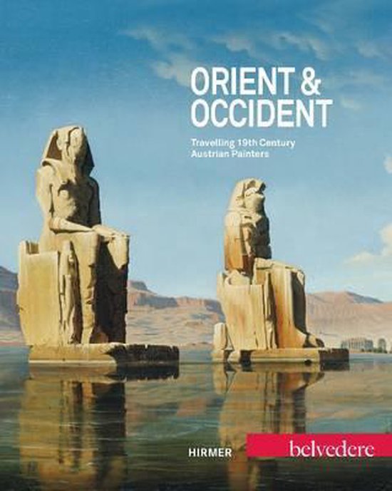 Boek: Orient & Occident, reizende 19e-eeuwse Oostenrijkse schilders. Twee zittende beelden onder een heldere hemel.