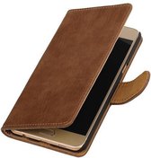 Bark Bookstyle Wallet Case Hoesjes voor Galaxy C5 Bruin