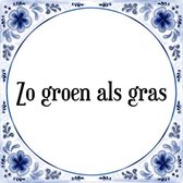 Tegeltje met Spreuk (Tegeltjeswijsheid): Zo groen als gras + Kado verpakking & Plakhanger