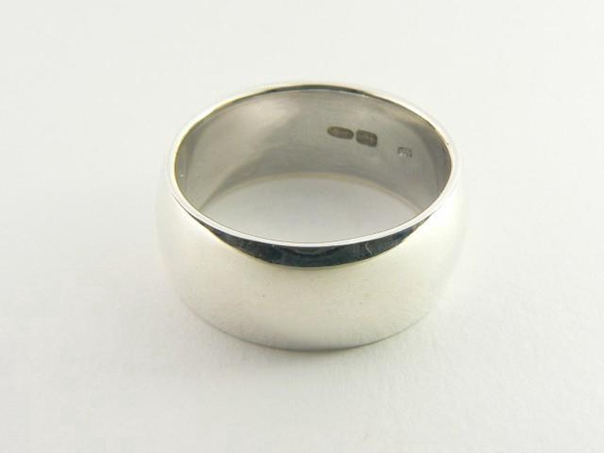 Zware gladde zilveren ring - maat 19.5