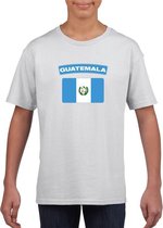T-shirt met Guatemalaanse vlag wit kinderen S (122-128)