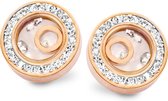 Silventi 981101060 Zilveren oorstekers - Zirkonia en parelmoer 12,8 mm - Rosékleurig