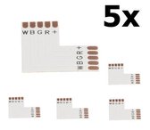 5 Stuks 10mm 5-Pin L PCB Connector voor RGB SMD5050 LED strips