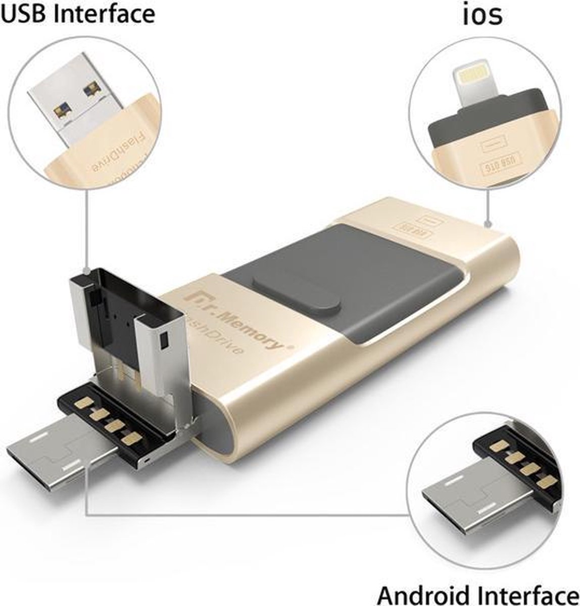 OTG Flash Drive voor iPhone / iPad / iPod ios , Android en PC USB