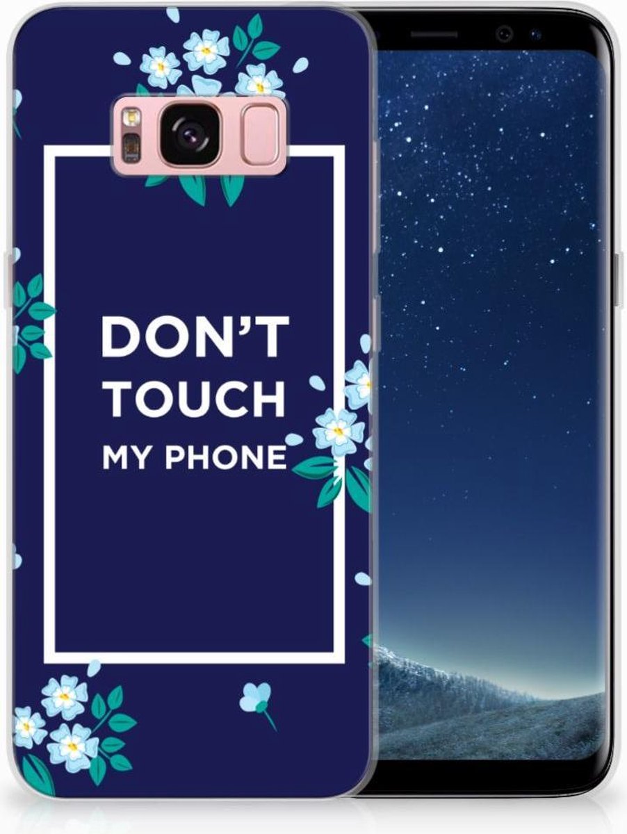 Samsung Galaxy S8 Silicone-hoesje Flowers Blue DTMP