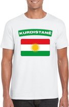 T-shirt met Koerdistaanse vlag wit heren XXL