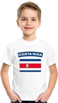 T-shirt met Costa Ricaanse vlag wit kinderen XS (110-116)