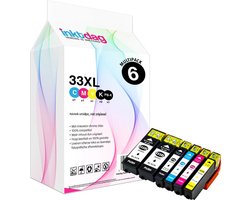 Inktdag inktcartridges voor Epson 33XL multipack, Epson 33 inktcartridge, Epson 33 multipack van 6 kleuren voor Epson Expression Premium XP-530,…