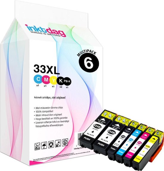Inktdag inktcartridges voor Epson 33XL multipack, Epson 33 inktcartridge, Epson  33... | bol.com
