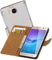 Lace Bookstyle Wallet Case Hoesjes voor Huawei Y5 / Y6 2017 Wit