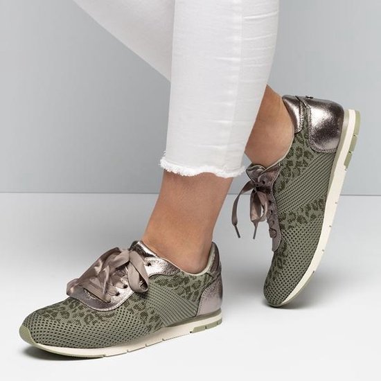 Tamaris Sneaker Groen/Kahki - Schoenen.nl