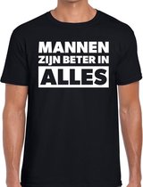 Mannen zijn beter in alles tekst t-shirt zwart heren S