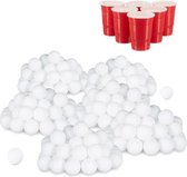 Relaxdays beerpong ballen - 288 tafeltennisballen - ping pong ballen - lottoballetjes wit