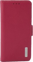 Premium Hoesje voor Samsung Galaxy A5 2016 A510 - Book Case -  Ruw Leer Leren Lederen - geschikt voor pasjes -  Pink