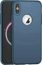 Kunststof telefoonhoesje voor iPhone X – Donker grijsblauw