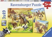 Ravensburger In het Wilde Westen - Drie puzzels van 49 stukjes
