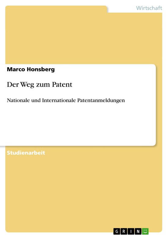 Der Weg zum Patent - cover