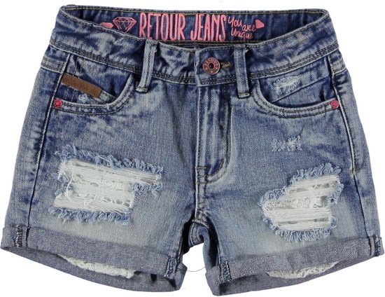 Retour Jeans Meisjes Korte broek - Medium blue denim - Maat 164 | bol.com