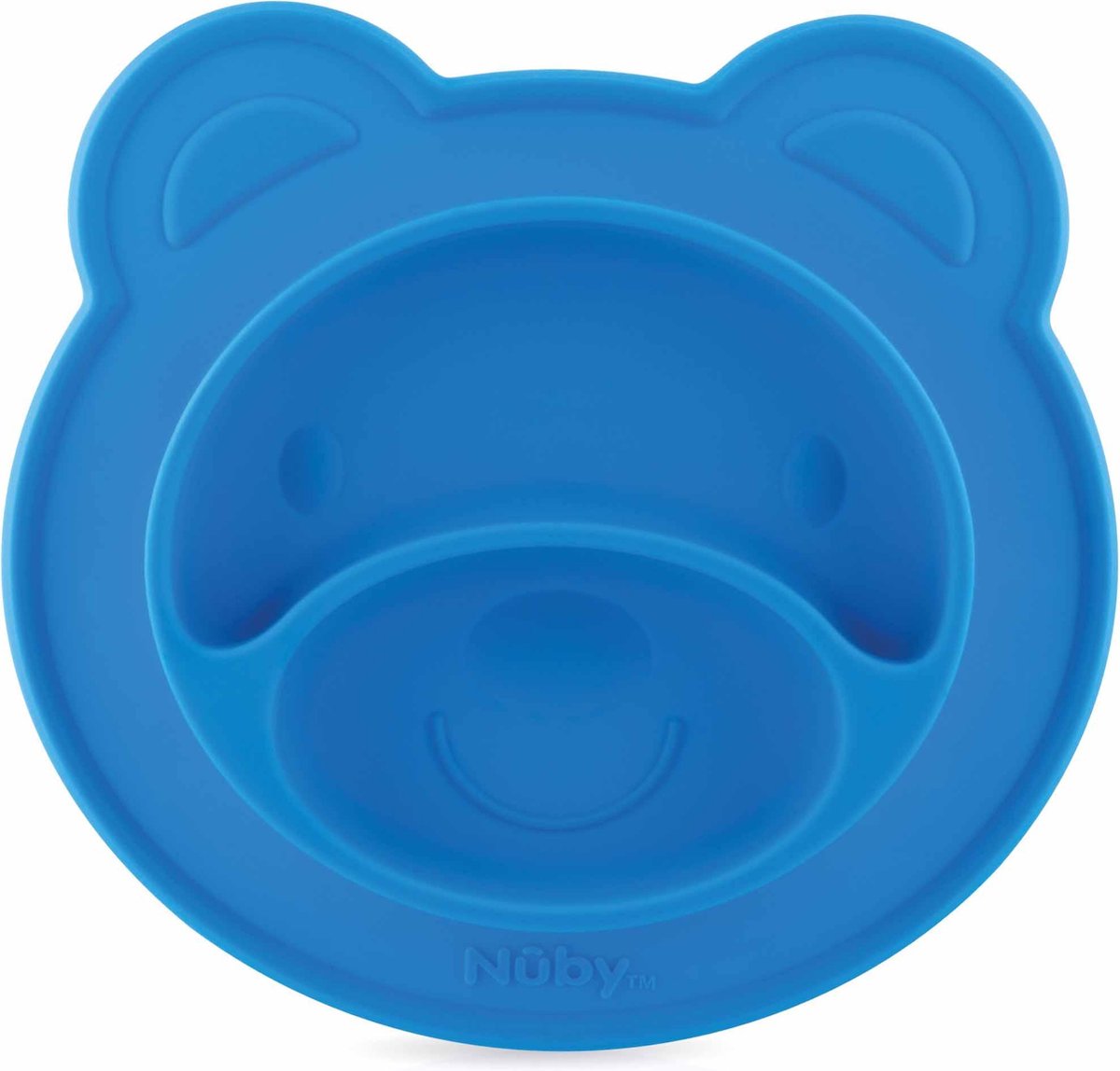 Goedkoopste Nûby Siliconen bord en placemat in één met zuigbodem - Beer - Blauw - 9m